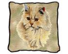 Persian Cat Lap Square Throw Blanket (Woven) (Cream)